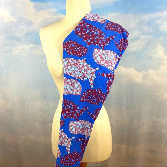 LuLaRoe USA Map Leggings One Size (OS) - Picture 1 of 2